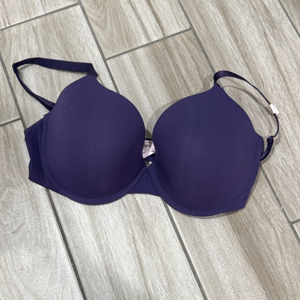 Victoria Secret Dark Purple Lined Demi Bra. Size 36DD.
